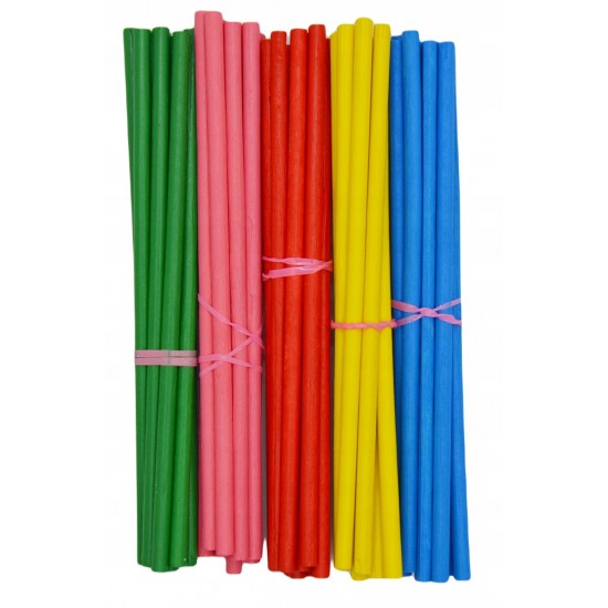 خشب اعواد اسطواني طويل 14 سم 5 ملون 50 حية